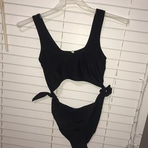 Knot side cut out swim suit